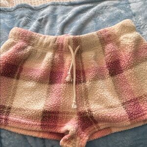 No Boundaries Pink and Cream Sherpa Shorts